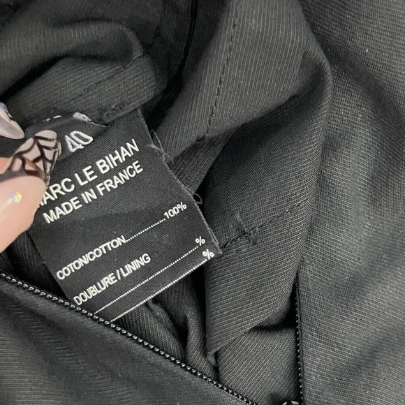 NWOT $590 Marc Le Bihan Black Long Sleeve Cotton Blouse French sz 40 US sz 8 - Picture 8 of 10